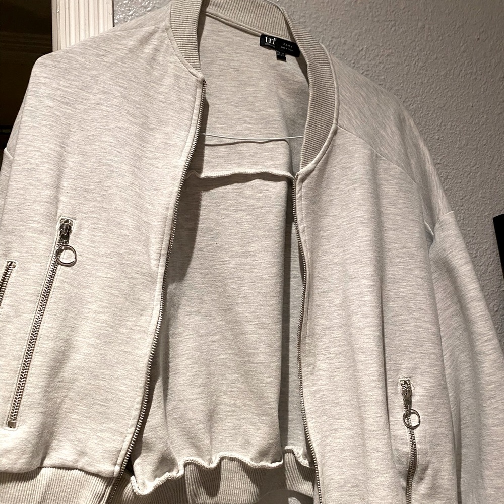 Zara sweater bomber jacket